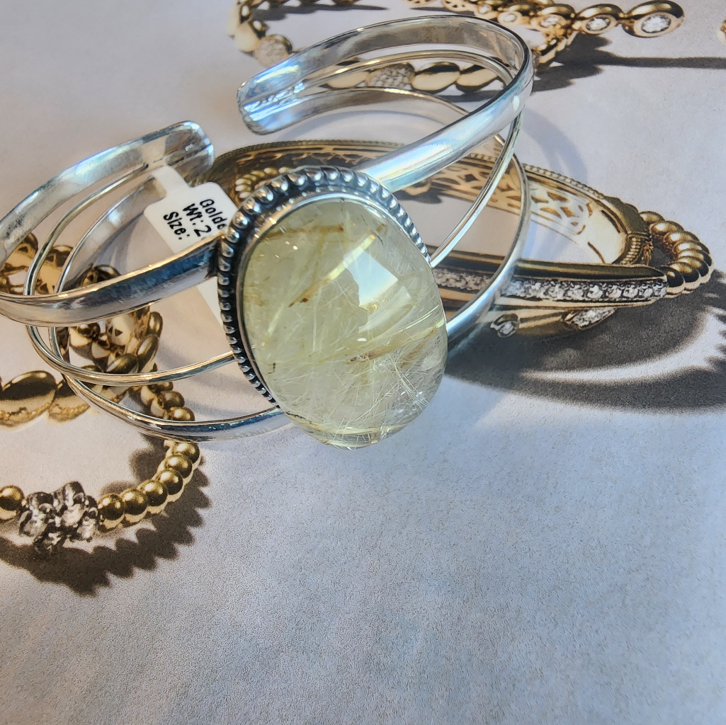 New Golden Rutile Women's Bracelet In Sterling Silver